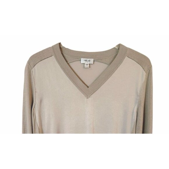 PER SE Taupe Sweater with Satin Like Front - Picture 6 of 7